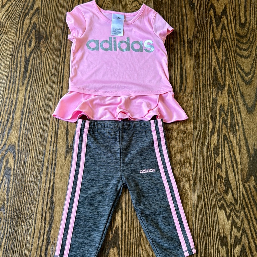 BNWOT toddler girl adidas outdoor set 2T